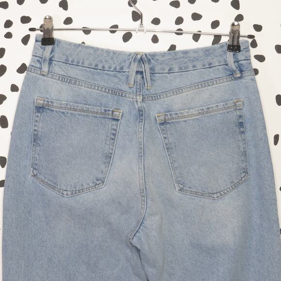 Good American Good Boy High Rise Distressed Straight Leg Jeans - Picture 7 of 11